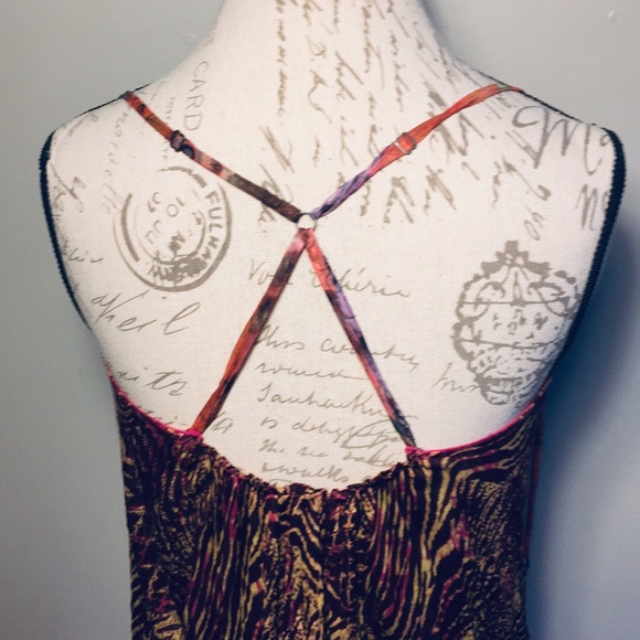 NWOT Free People patterned flouncy strappy tank S - Picture 5 of 8